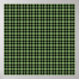 Póster Patrón de Cuadros Verde y Negro