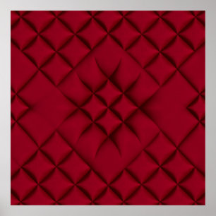 Póster Patrón de Cuero Acolchado Rojo Intenso