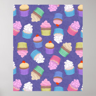 Póster Patrón de Cupcakes
