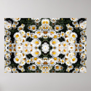 Póster Patrón de daisies Kaleidoscope