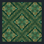 Póster Patrón de Damasco de época - Verde de esmeralda y<br><div class="desc">Patrón de Damasco de época - Verde de esmeralda y oro</div>