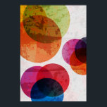 Póster Patrón de diagrama de Venn meteorológico<br><div class="desc">Patrón de círculos traslúcidos y coloreados que se solapan para formar formas de diagrama de ventilación</div>