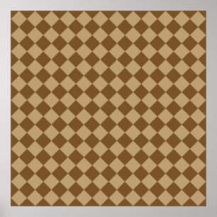 Póster Patrón de diamante de combinación marrón de STaylo
