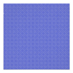 Póster Patrón de diamante geométrico azul y blanco modern