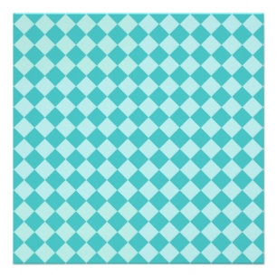 Póster Patrón de diamantes de combinación azul de Shirley