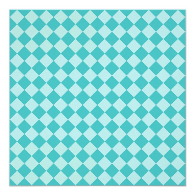 Póster Patrón de diamantes de combinación azul de Shirley (Anverso)