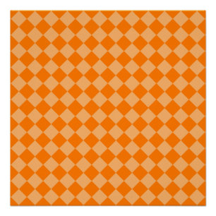 Póster Patrón de diamantes de combinación naranja