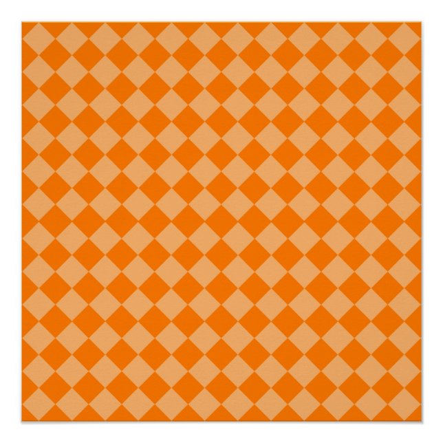 Póster Patrón de diamantes de combinación naranja (Anverso)