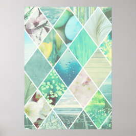 Póster Patrón de diamantes de primavera