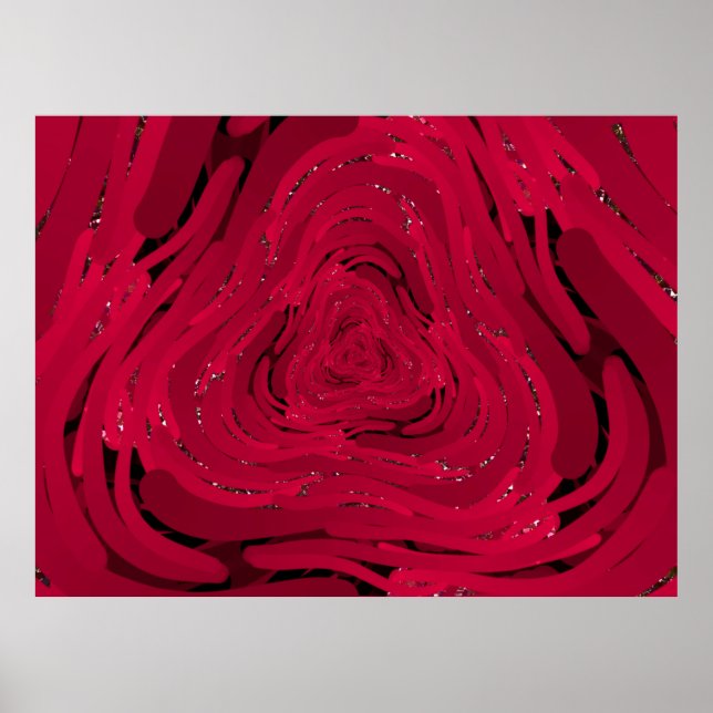 Póster Patrón de dibujo a mano hecho de gradiente rojo co (Frente)