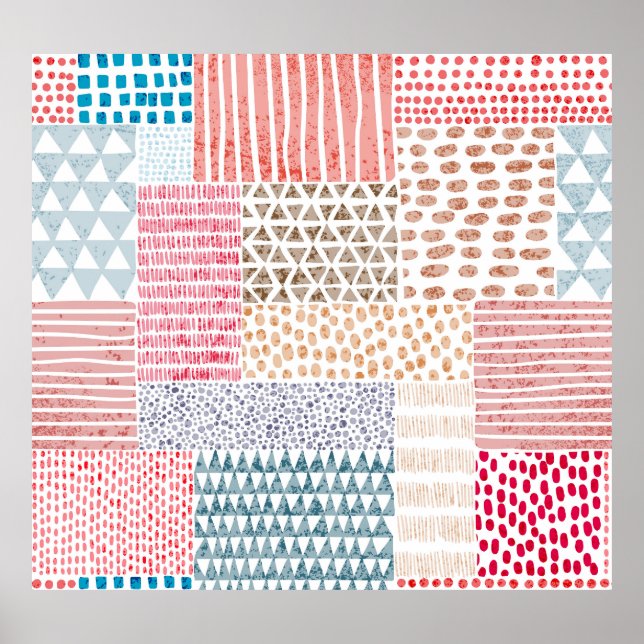 Póster Patrón de dibujos animados con forma de dibujo (Frente)