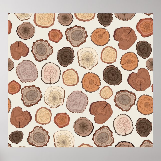 Póster Patrón de dibujos animados de los bosques de los á (Frente)