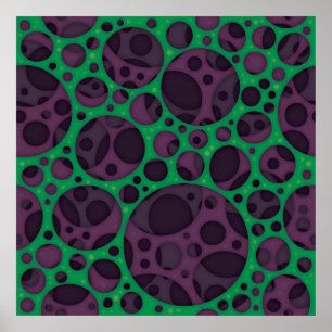 Póster Patrón de diseño de agujeros esbeltos tripales mal