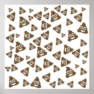 Póster Patrón de Emoji divertida de poop