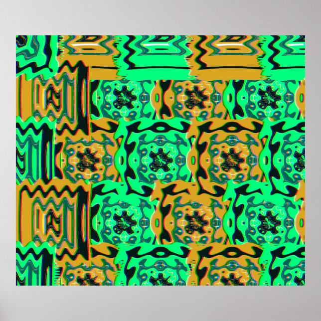 Póster Patrón de error geométrico colorido (Frente)