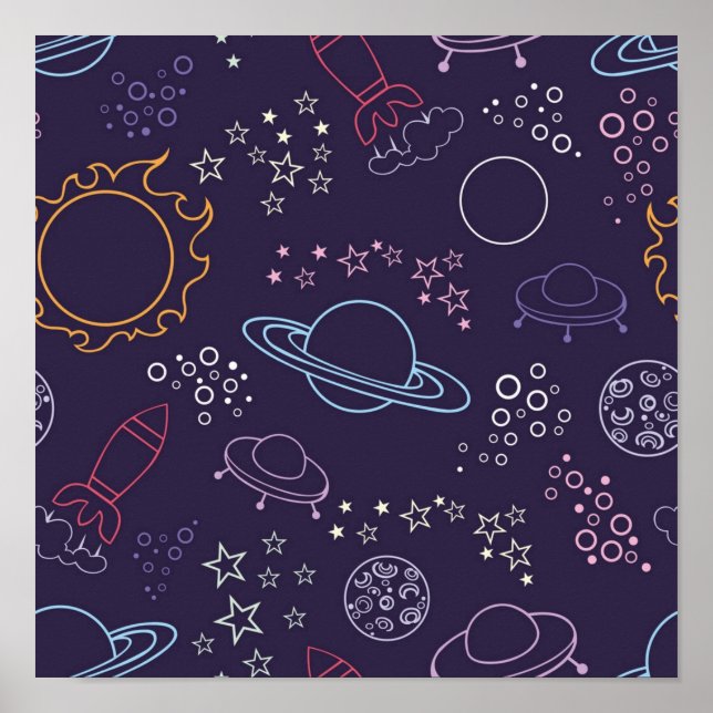 Póster Patrón de espacio (Frente)
