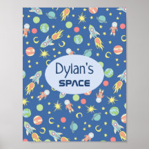 Patrón de espacio de los buques de cohetes y niños