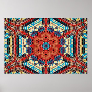 Póster Patrón de estallido estelar de Kaleidoscópico vibr