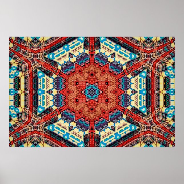 Póster Patrón de estallido estelar de Kaleidoscópico vibr (Frente)