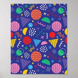 Póster Patrón de estilo Memphis
