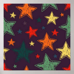 Póster Patrón de estrellas