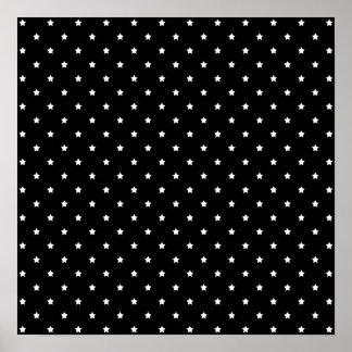 Póster Patrón de estrellas negras y blancas.