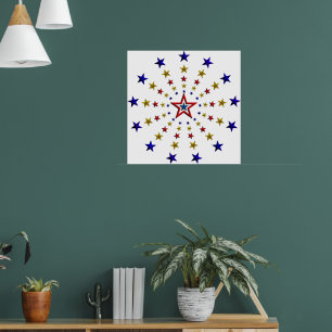 Póster Patrón de estrellas patrióticas