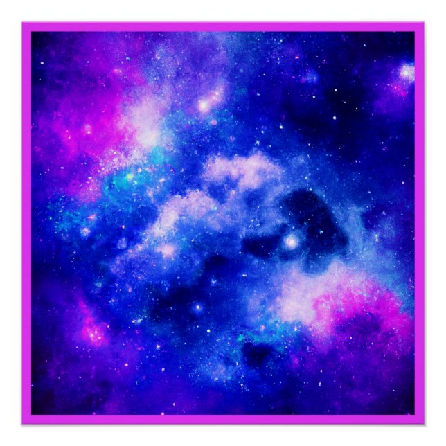 Póster Patrón de exploración vibrante de nebulosa (Anverso)