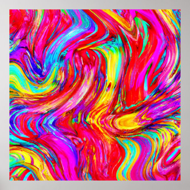 Póster Patrón de explosión de color abstracto (Frente)