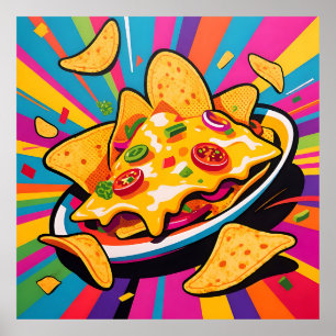 Póster Patrón de Explosión de Nachos con Queso