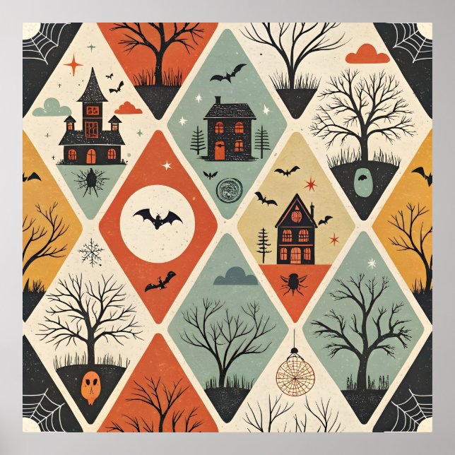 Póster Patrón de fantasma oscuro (Frente)