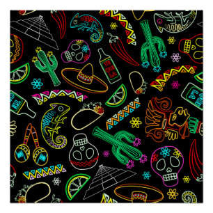 Póster Patrón de Fiesta de México