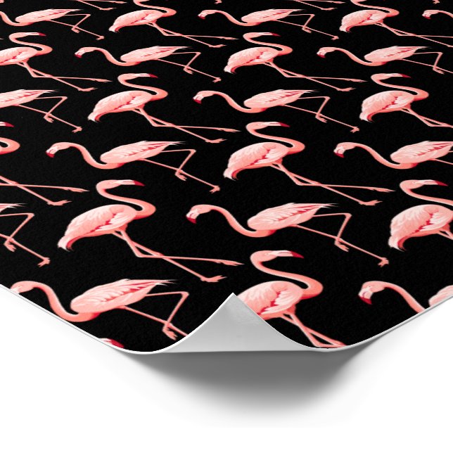 Póster Patrón de Flamenco Ave Rosa Amante de Animales Tro (Esquina)