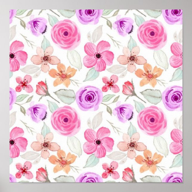 Póster Patrón de flor (Frente)