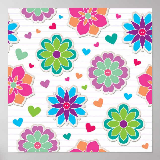Póster Patrón de flor (Frente)