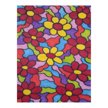 Patrón de flor arco iris retro