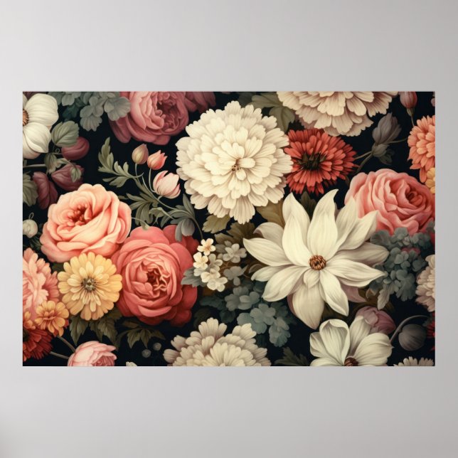 Póster Patrón de flor de Asteraceae (Frente)
