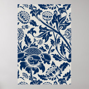Póster patrón de flor de crisantemo William Morris