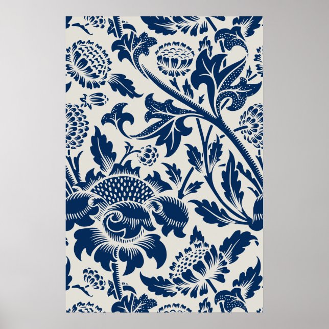 Póster patrón de flor de crisantemo William Morris (Frente)