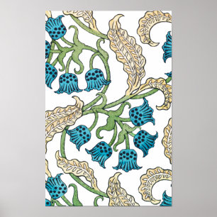 Póster Patrón de flor de lirio de valle Art nouveau 2 SM