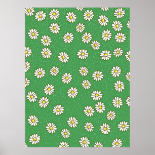 Póster patrón de flor de margarita