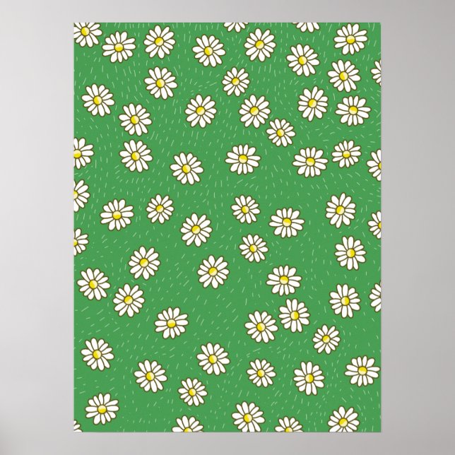 Póster patrón de flor de margarita (Frente)