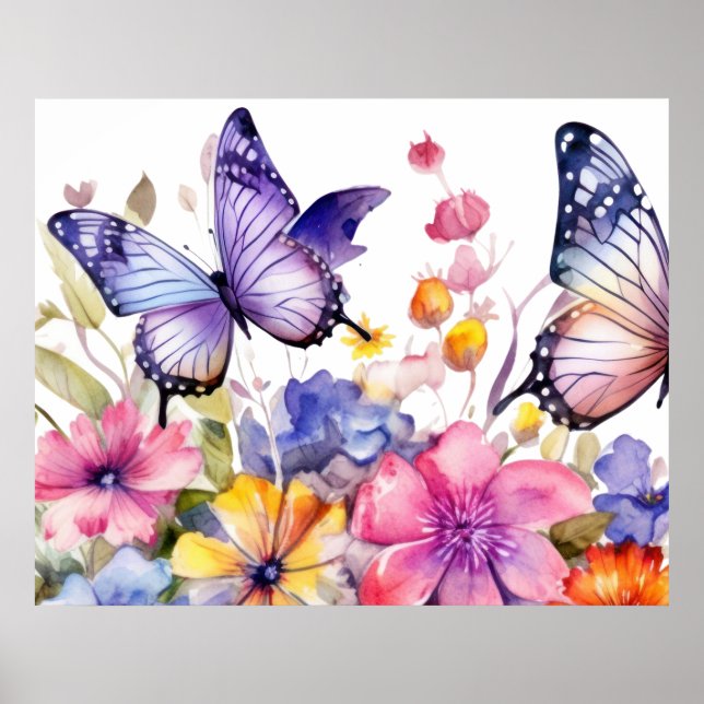 Póster Patrón de flor de mariposa (Frente)