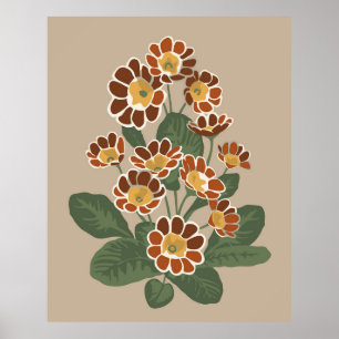 Póster Patrón de flor de Primula