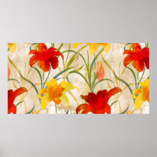 Póster Patrón de flor de tulipán de flor silvestre en una