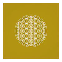 Patrón de Flor de Vida - Golds & White