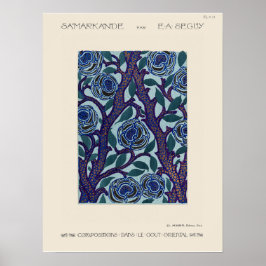 Póster Patrón de flor esténcil Art Decó