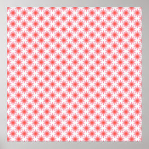 Póster Patrón de Flor Roja