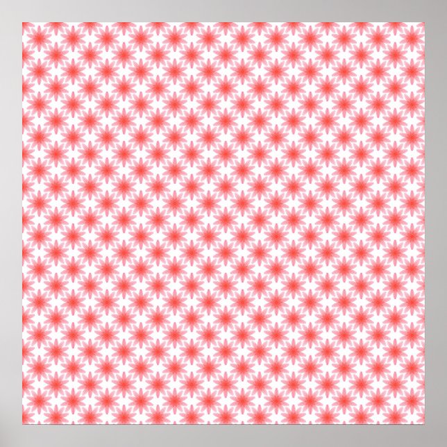 Póster Patrón de Flor Roja (Frente)