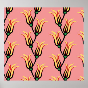 Póster Patrón de flor sin soldadura vintage floral